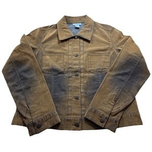 VTG Y2K Sigrid Olsen SO Blue Shacket Jacket Medium Flock Distressed